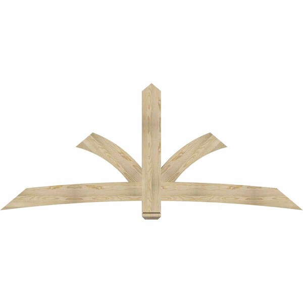 Ekena Millwork Davenport Rough Sawn Timber Gable Bracket, Douglas Fir, 96"W x 40"H x 2"D x 6"F, 10/12 Pitch GBW096X40X0206DAV00RDF - main